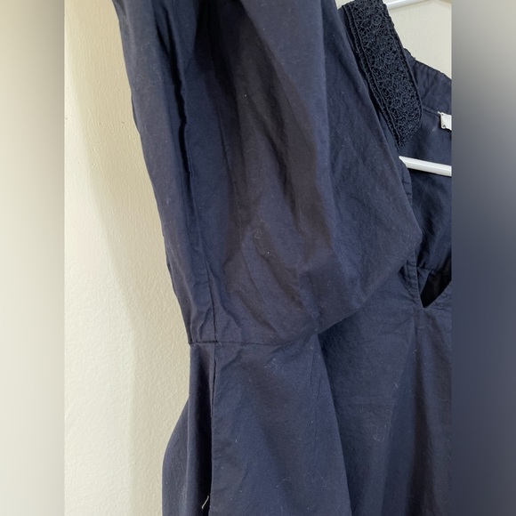 Chico's Elegant Blue Navy Women's Lace Trim Top Blouse Cotton Casual Career Sz 4 - Picture 7 of 16